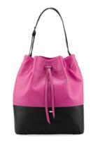 Oasap Drawstring Bow-knot Contrast Colored Shoulder Bag