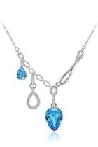 Oasap Three Swarovski Crystal Pendant Chain Necklace