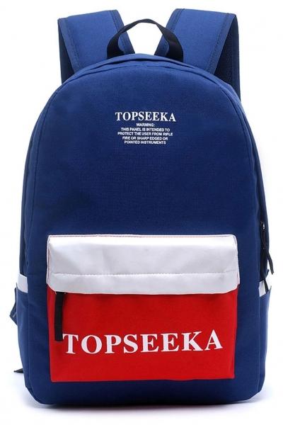 Oasap Color Block Paneled School Backpack