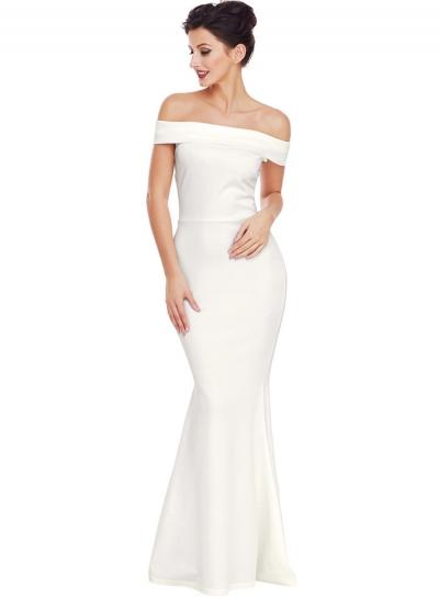 Oasap Elegant Off Shoulder Ruffle Maxi Evenign Dress
