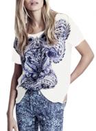 Oasap Women's Round Neck Short Sleeve Printed Casual Tee