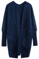 Oasap Chic Solid Mohair Cardigan Sweater
