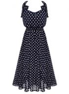 Oasap Women's Elegant Sleeveless Polka Dot Chiffon Maxi Dress