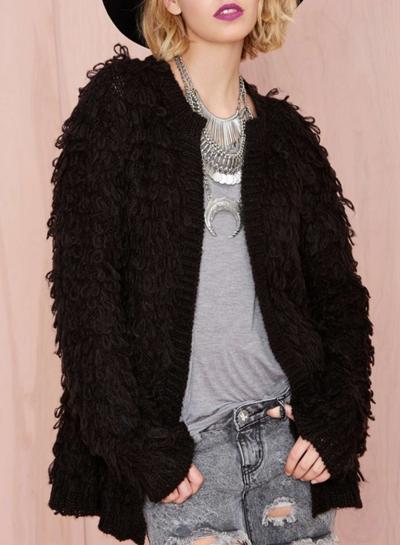 Oasap Women's Chic Open Front Batwing Sleeve Cardigan