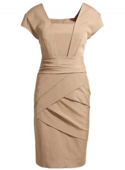 Oasap Office Lady Square Neck Short Sleeve Bodycon Dress