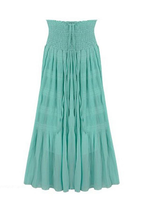 Oasap Long Sweet Pleated Chiffon Skirt With Wide Elasticated Waistline