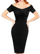 Oasap Women's Fashion Black Slash Neck Short Sleeve Bodycon Dress