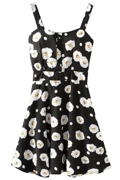 Oasap Sweet Floral Printed Slip Dress