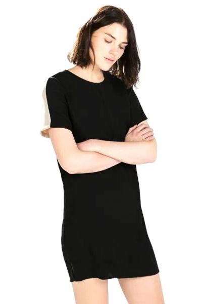 Oasap Black Mini Shift Chiffon Dress