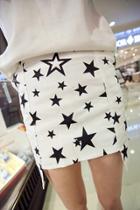 Oasap Sweet Star Print Hip-hugging Skirt