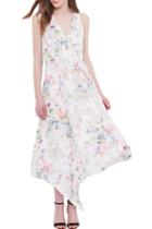Oasap Women's Fashion V Neck Irregular Hem Sleeveless Midi Dress