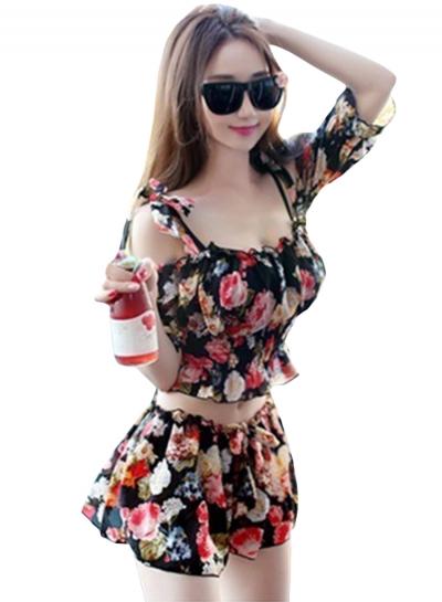 Oasap Fashion 3 Piece Floral Bikini Set
