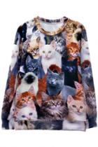 Oasap Massive Kitten Pattern Sweatshirt