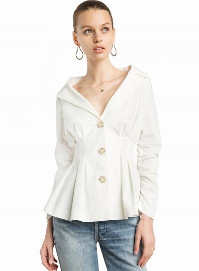Oasap V Neck Long Sleeve Slim Fit Button Down Blazer