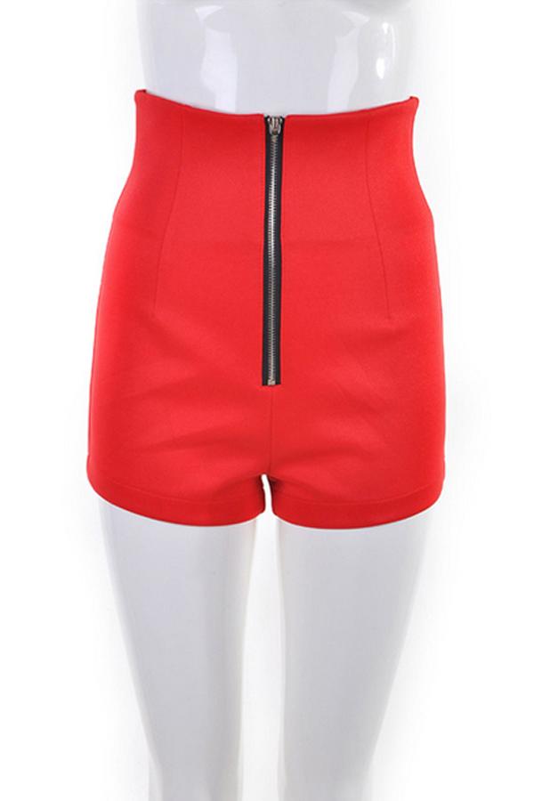 Oasap High Waisted Zippered Shorts
