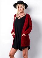 Oasap Solid Color Long Sleeve Cardigan Sweater
