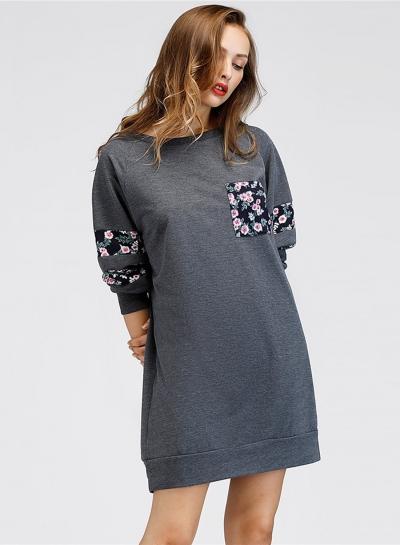 Oasap Round Neck Long Sleeve Appliques Sweatshirt