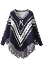 Oasap Fashion Tassel Cloak Style Pullover Sweater