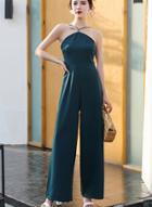 Oasap Fashion Summer Halter Off The Shoulder Wide Leg Women Vocation Jumpsuits