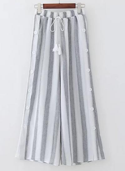Oasap Fshion Summer Casual Striped Loose Wide Leg Pants