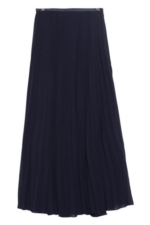 Oasap Elastic Waist Pleated Skirt With Ankle Length