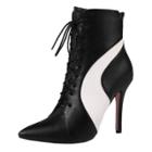 Oasap Pointed Toe Stiletto Heels Color Block Boots