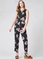 Oasap Sleeveless Backless Floral Printed Jumpsuit