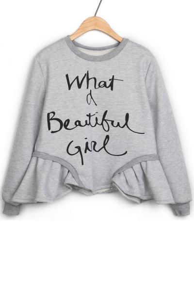 Oasap Ruffled Fleece Sweatshirt
