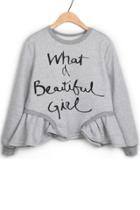 Oasap Ruffled Fleece Sweatshirt