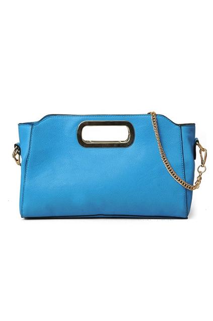 Oasap Chain Embellished Pure Color Shoulder Bag