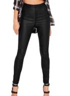 Oasap Pu Leather Fleece Inside Skinny Pants