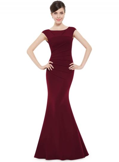 Oasap Women's Elegant Solid Backless Maxi Prom Evening Mermaid Dress