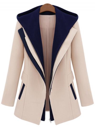 Oasap Fashion Fake 2 Piece Full Zip Hooded Coat