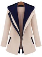 Oasap Fashion Fake 2 Piece Full Zip Hooded Coat