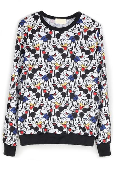 Oasap Easy Mickey Pattern Sweatshirt