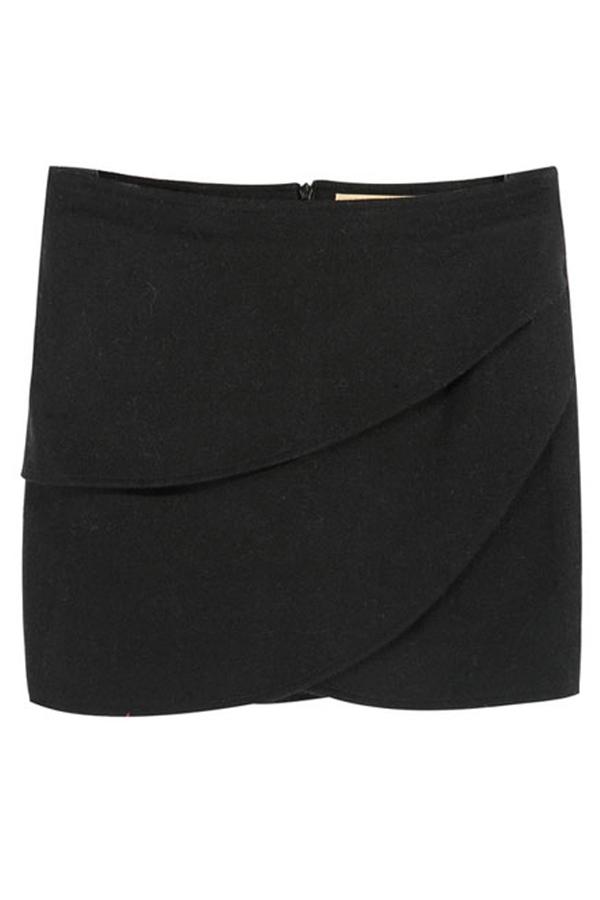 Oasap Pure Color Hip Hugging Wool Skirt
