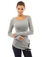 Oasap Slim Fit Long Sleeve Round Neck Knit Tee Shirt