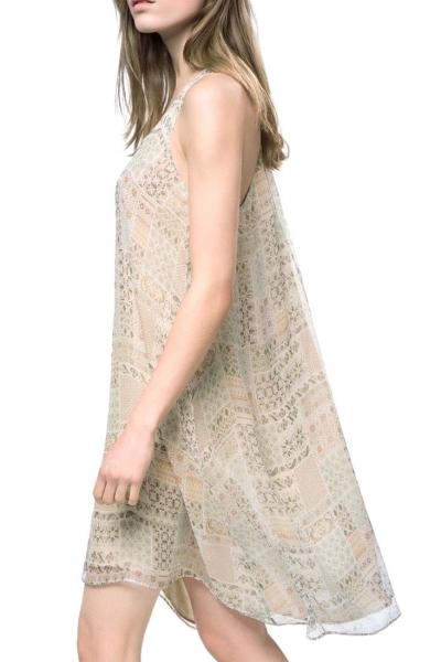 Oasap Asymmetrical Tribal Print Tank Shift Dress