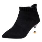 Oasap Pointed Toe Back Zipper High Heels Ankle Boots