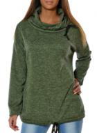 Oasap Hooded Batwing Sleeve Solid Color Pullover Tee Shirt