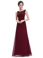 Oasap Women's Floral Lace Paneled Round Neck Slim Fit Prom Dress