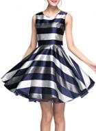 Oasap Women's Fashion Round Neck Sleeveless Stripe Swing Dress