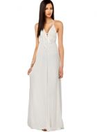 Oasap White Tassel Backless Maxi Dress