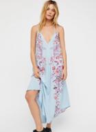 Oasap Spaghetti Strap Backless Floral Embroidery Iregular Dress