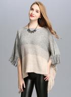 Oasap Fashion Batwing Sleeve Irregular Sweater With Tassel