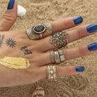 Oasap Fashion 4 Pieces Alloy Boho Finger Rings Multiple Sets Of Rings