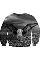 Oasap Goat Hybrid Print Sweatshirt