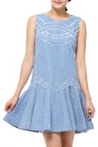 Oasap Sweet Solid Flounced Mini A-line Dress