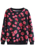 Oasap Blooming Floral Print Sweatshirt