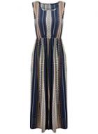 Oasap Women's National Wind Print Elastic Waist Sleeveless Dress